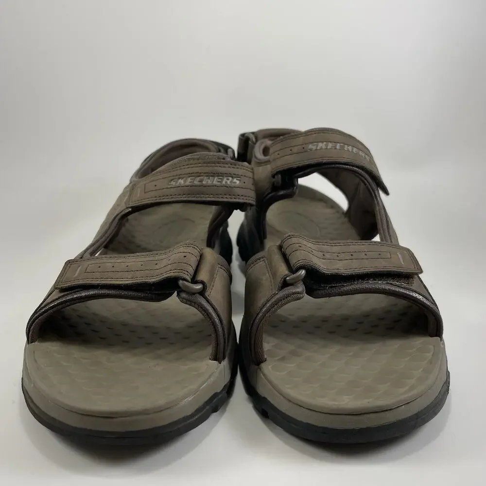 Skechers Tresmen Garo Sandals Mens Size 10 Brown Leather Active Hiking Strappy